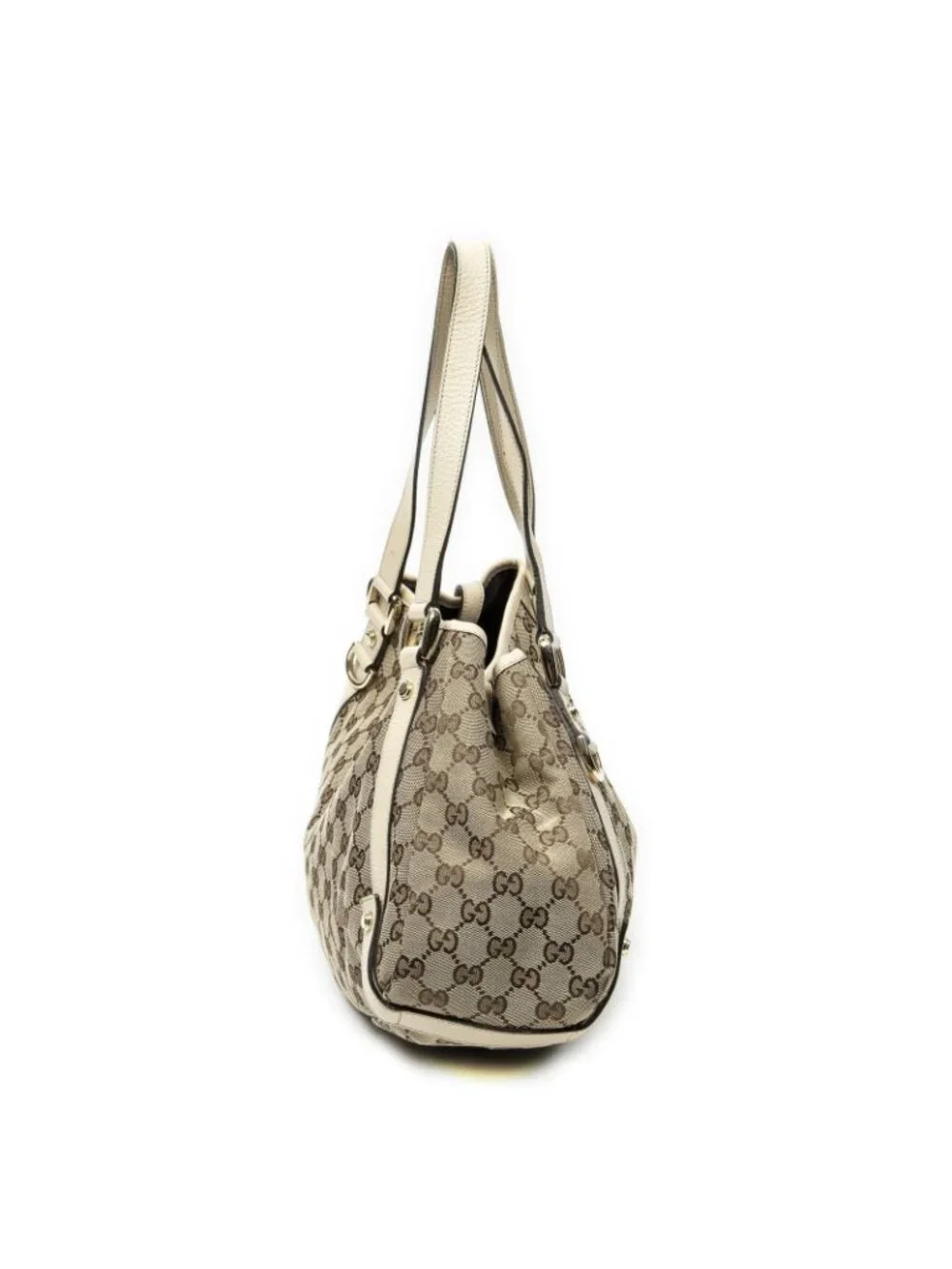 Gucci Abbey Hobo Diagonal Beige Ivory GG Canvas - Picture 3 of 10